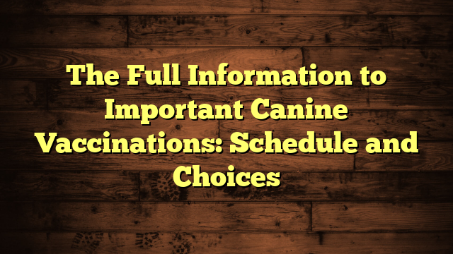 The Full Information to Important Canine Vaccinations: Schedule and Choices